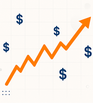 make the line jagged, up/down/up/down but trending upward. 